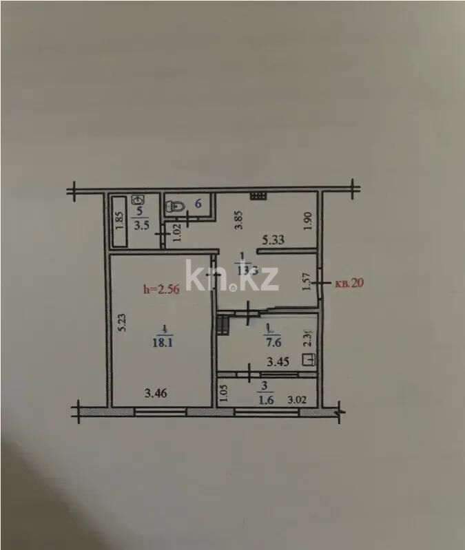 Продажа 2-комнатной квартиры, 45.7 м² - Продажа квартир от собственников в Алматы фото 6 из 6