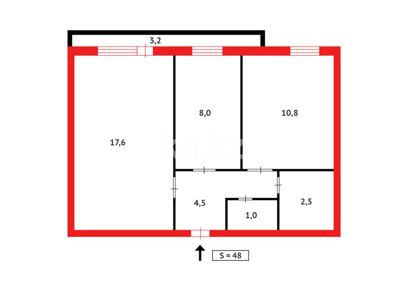 Продажа 2-комнатной квартиры, 47 м² - Продажа двухкомнатных квартир в блочном доме в Казахстане - страница 61 фото 9 из 9