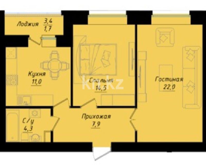 Продажа 2-комнатной квартиры, 62 м² - Продажа квартир в р-не Нура Астаны фото 11 из 11