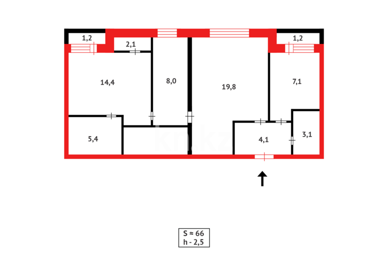 Продажа 3-комнатной квартиры, 66 м² - Продажа трехкомнатных квартир в Караганде - страница 4 фото 10 из 10