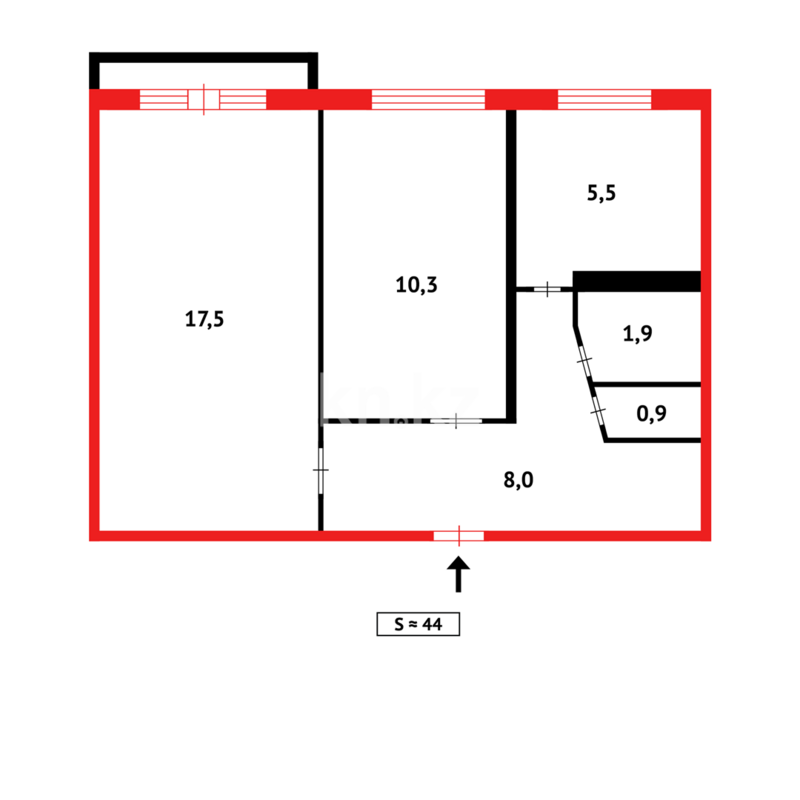Продажа 2-комнатной квартиры, 44 м² - Продажа двухкомнатных квартир в Темиртау - страница 2 фото 11 из 11