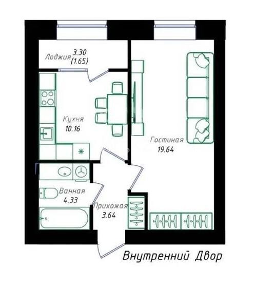 Продажа 1-комнатной квартиры, 40 м² - Продажа однокомнатных квартир в р-не Нура Астаны - страница 7 фото 1 из 1