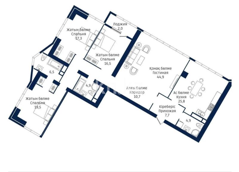 Продажа 4-комнатной квартиры, 163 м² - Продажа четырехкомнатных квартир от собственников в Алматы - страница 26 фото 1 из 1