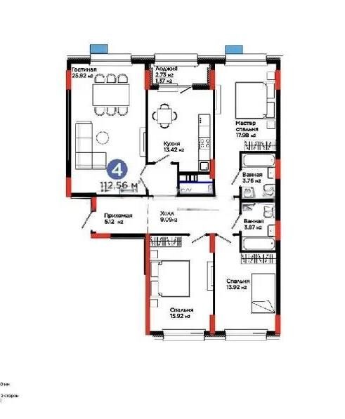 Продажа 4-комнатной квартиры, 112.56 м² - Продажа квартир от собственников в Астане - страница 18 фото 1 из 1