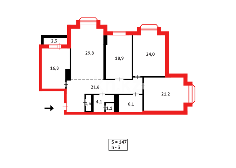 Продажа 4-комнатной квартиры, 147.4 м² - Продажа квартир в монолитно-каркасном доме в Астане - страница 134 фото 15 из 15