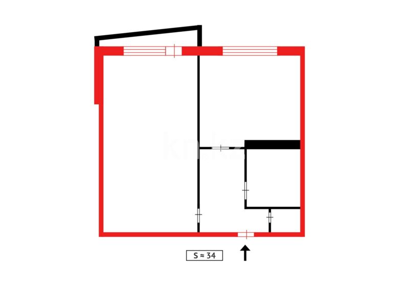 Продажа 1-комнатной квартиры, 34 м² - Продажа однокомнатных квартир в Темиртау фото 1 из 1