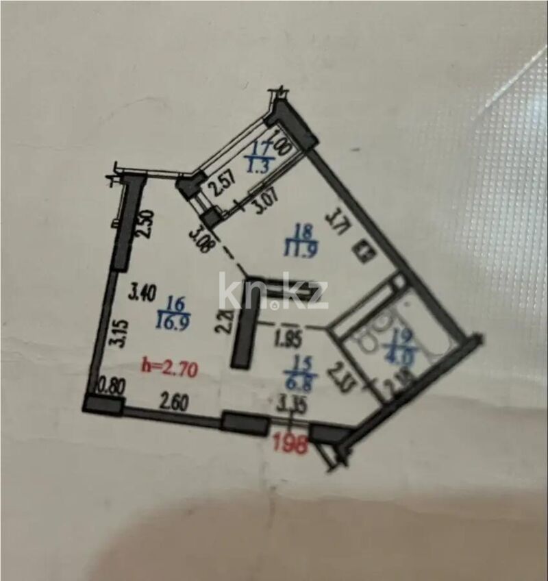 Продажа 1-комнатной квартиры, 40.9 м² - Продажа однокомнатных квартир в Ауэзовском р-не Алматы - страница 7 фото 3 из 3
