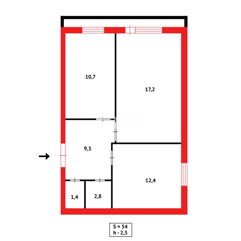 Продажа 2-комнатной квартиры, 54 м² - Продажа квартир в кирпичном доме в Казахстане - страница 392 фото 13 из 13