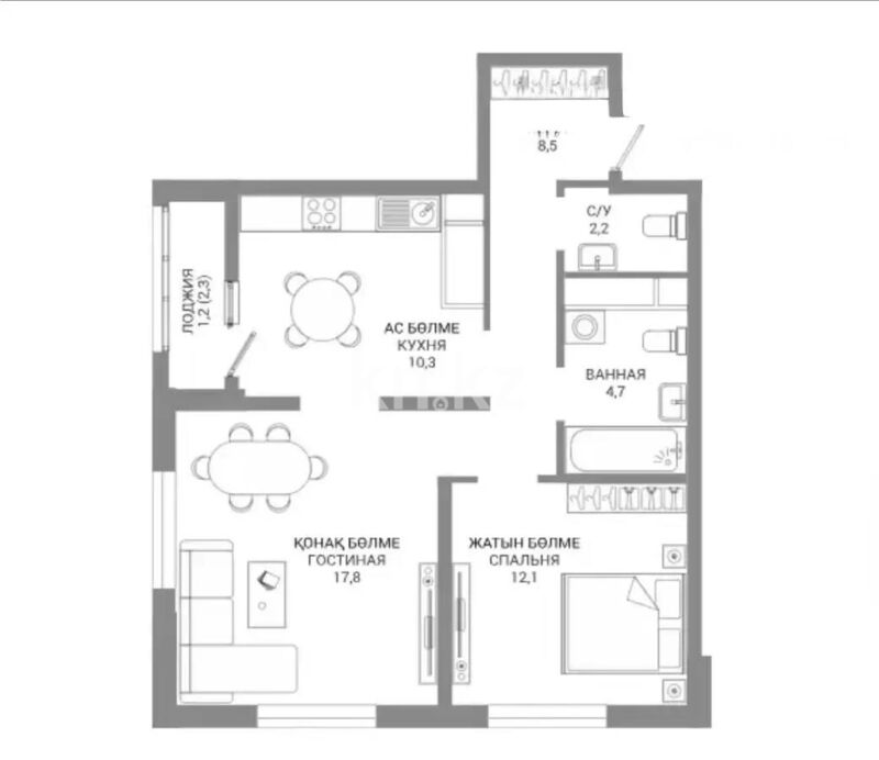 Продажа 2-комнатной квартиры, 57.8 м² - Продажа двухкомнатных квартир в р-не Есиль Астаны - страница 30 фото 1 из 1