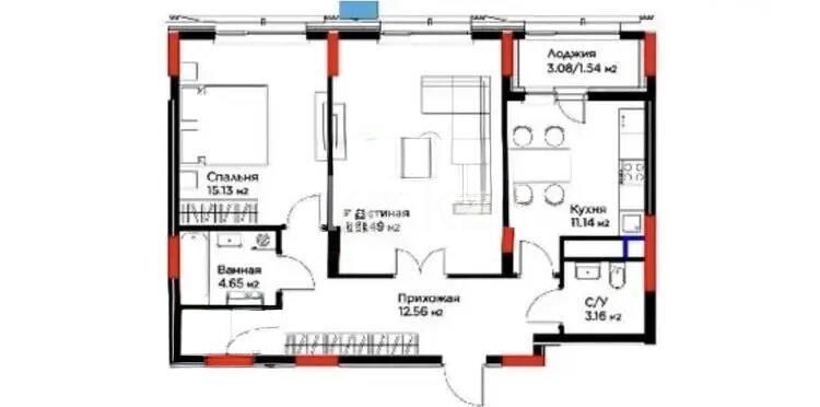 Продажа 2-комнатной квартиры, 69.67 м² - Продажа квартир в новостройках Астаны - страница 10 фото 1 из 1