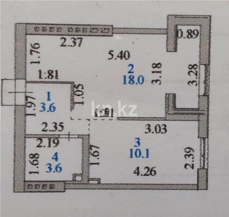 Продажа 1-комнатной квартиры, 35.3 м² - Продажа однокомнатных квартир в блочном доме в Астане фото 1 из 1