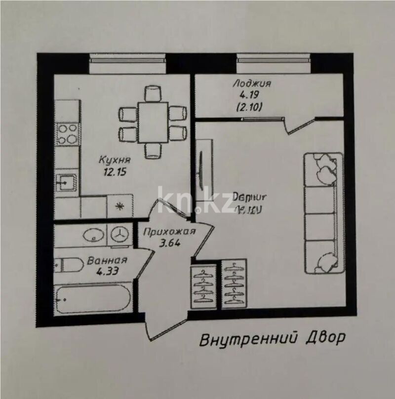 Продажа 1-комнатной квартиры, 39.71 м² - Продажа квартир в новостройках Астаны - страница 31 фото 1 из 1