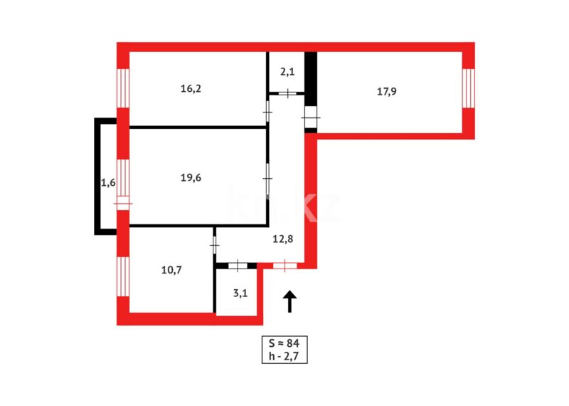 Продажа 3-комнатной квартиры, 84 м² - Продажа квартир в кирпичном доме в Караганде фото 19 из 19