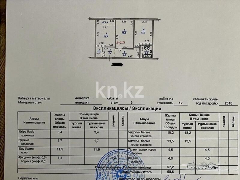 Продажа 2-комнатной квартиры, 60 м² - Продажа двухкомнатных квартир в Бостандыкском р-не Алматы - страница 36 фото 6 из 6