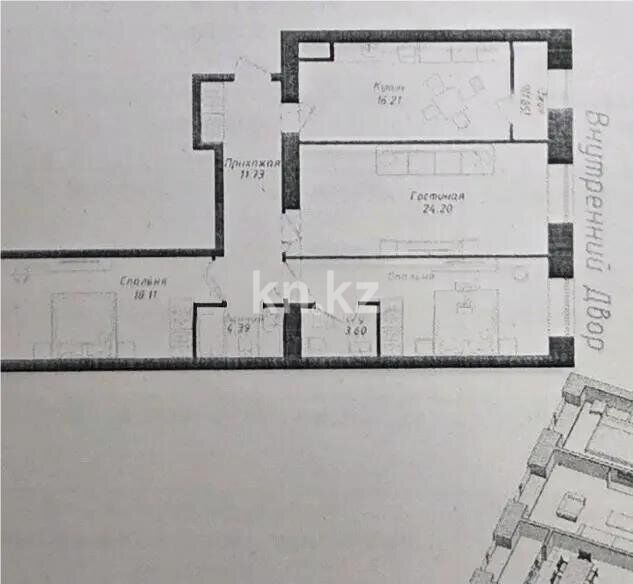 Продажа 3-комнатной квартиры, 97 м² - Продажа квартир в кирпичном доме в Казахстане - страница 61 фото 1 из 1