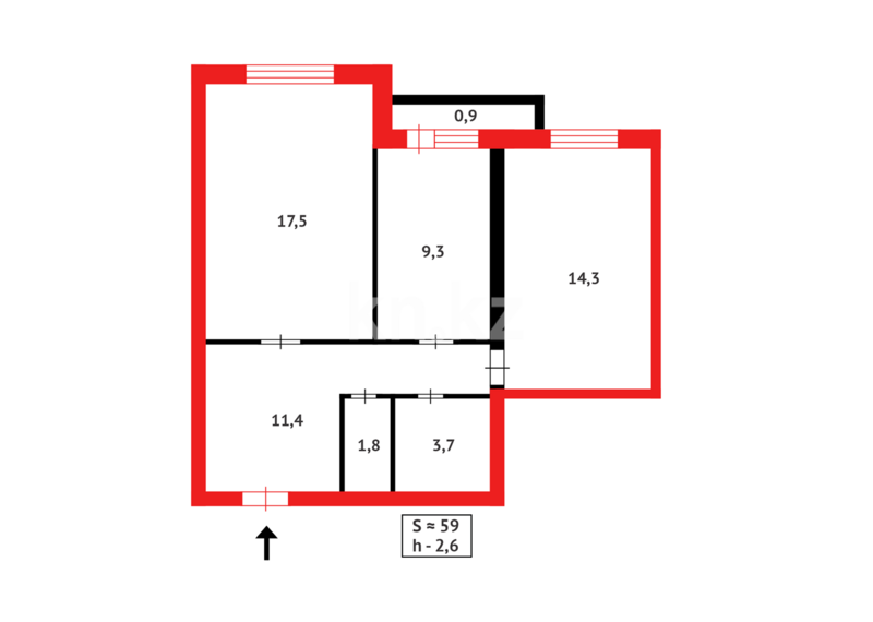 Продажа 2-комнатной квартиры, 59 м² - Продажа двухкомнатных квартир в р-не Сарайшык Астаны - страница 29 фото 8 из 8