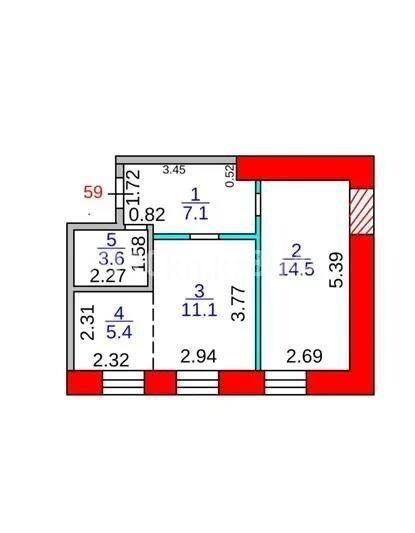 Продажа 2-комнатной квартиры, 42 м² - Продажа двухкомнатных квартир в кирпичном доме в Караганде фото 5 из 5