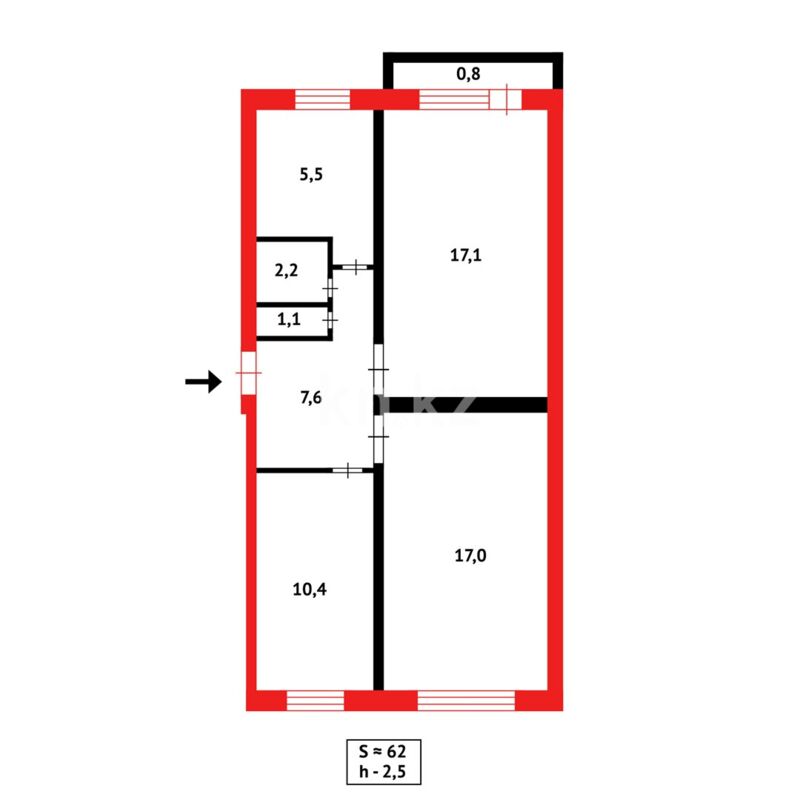 Продажа 3-комнатной квартиры, 63 м² - Продажа квартир в Кокшетау фото 7 из 7