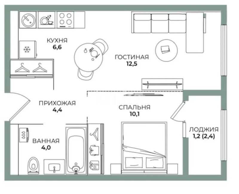 Продажа 2-комнатной квартиры, 38.8 м² - Продажа двухкомнатных квартир в Алатауском р-не Алматы - страница 18 фото 1 из 1