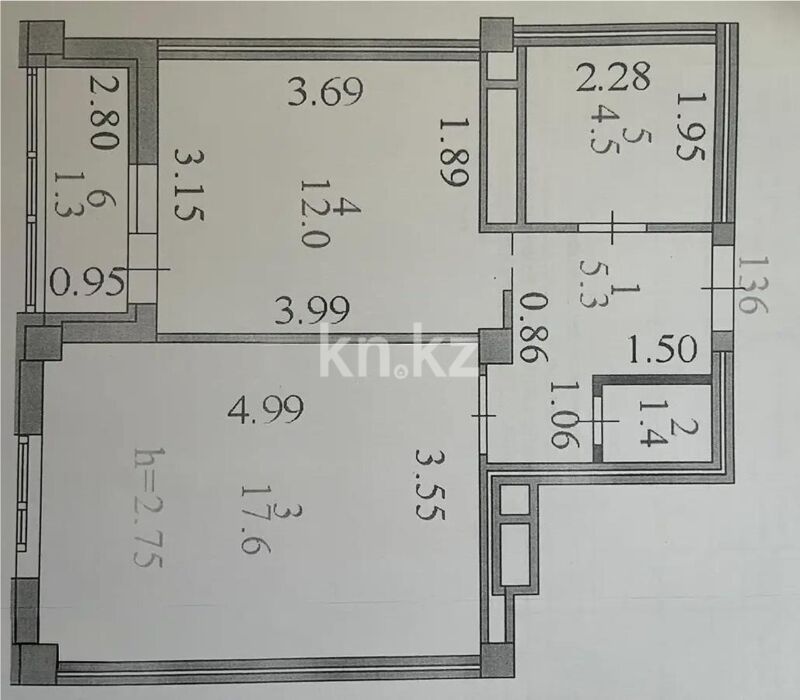 Продажа 1-комнатной квартиры, 42 м² - Продажа квартир в новостройках Астаны фото 4 из 4