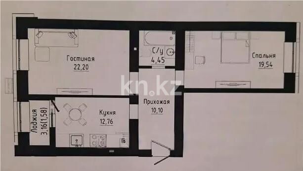 Продажа 2-комнатной квартиры, 70.63 м² - Продажа квартир в Казахстане - страница 65 фото 1 из 1