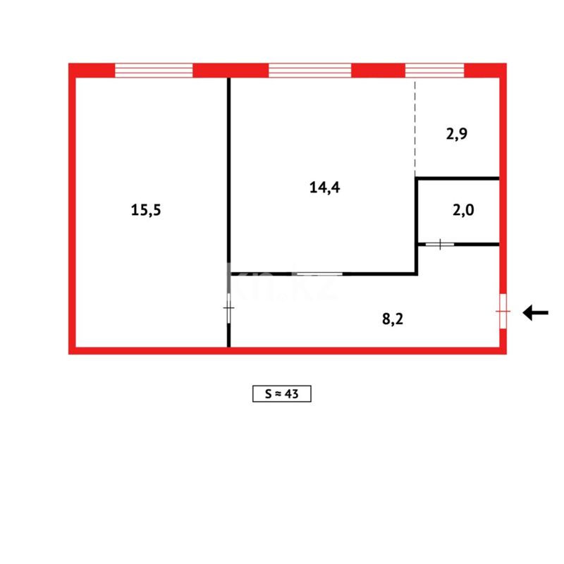 Продажа 2-комнатной квартиры, 43 м² - Продажа недвижимости в Казахстане - страница 15 фото 13 из 13