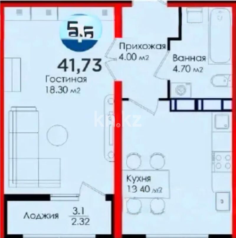 Продажа 1-комнатной квартиры, 40 м² - Продажа однокомнатных квартир в р-не Есиль Астаны - страница 24 фото 5 из 5