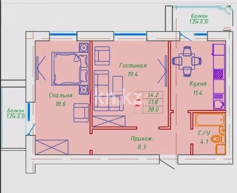 Продажа 2-комнатной квартиры, 65 м² - Продажа двухкомнатных квартир в р-не Есиль Астаны - страница 49 фото 2 из 2