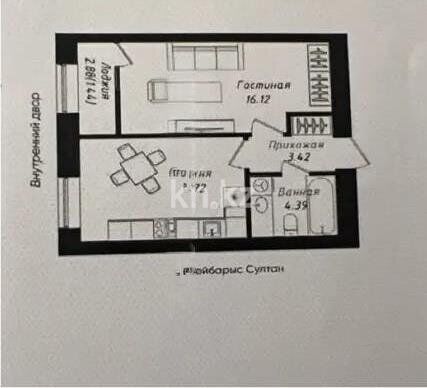 Продажа 1-комнатной квартиры, 39 м² - Продажа однокомнатных квартир в Астане - страница 19 фото 1 из 1