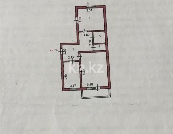 Продажа 2-комнатной квартиры, 50 м² - Продажа двухкомнатных квартир в кирпичном доме в Казахстане - страница 2 фото 6 из 6