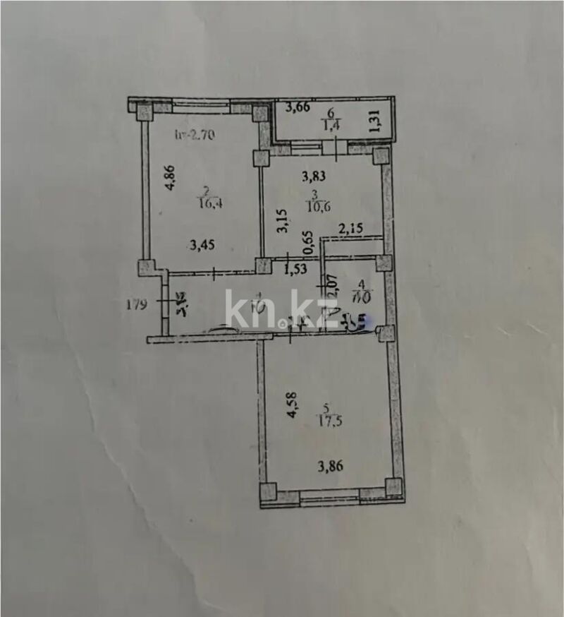 Продажа 2-комнатной квартиры, 59 м² - Продажа квартир в блочном доме в Астане - страница 21 фото 6 из 6