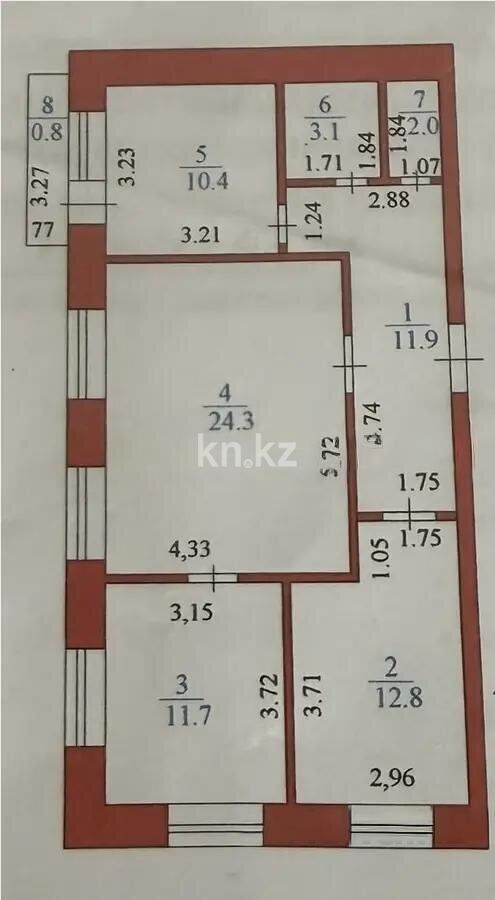 Продажа 3-комнатной квартиры, 77 м² - Продажа трехкомнатных квартир в р-не Байконур Астаны фото 6 из 6