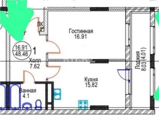 Продажа 1-комнатной квартиры, 48 м² - Продажа однокомнатных квартир в р-не Нура Астаны - страница 38 фото 1 из 1