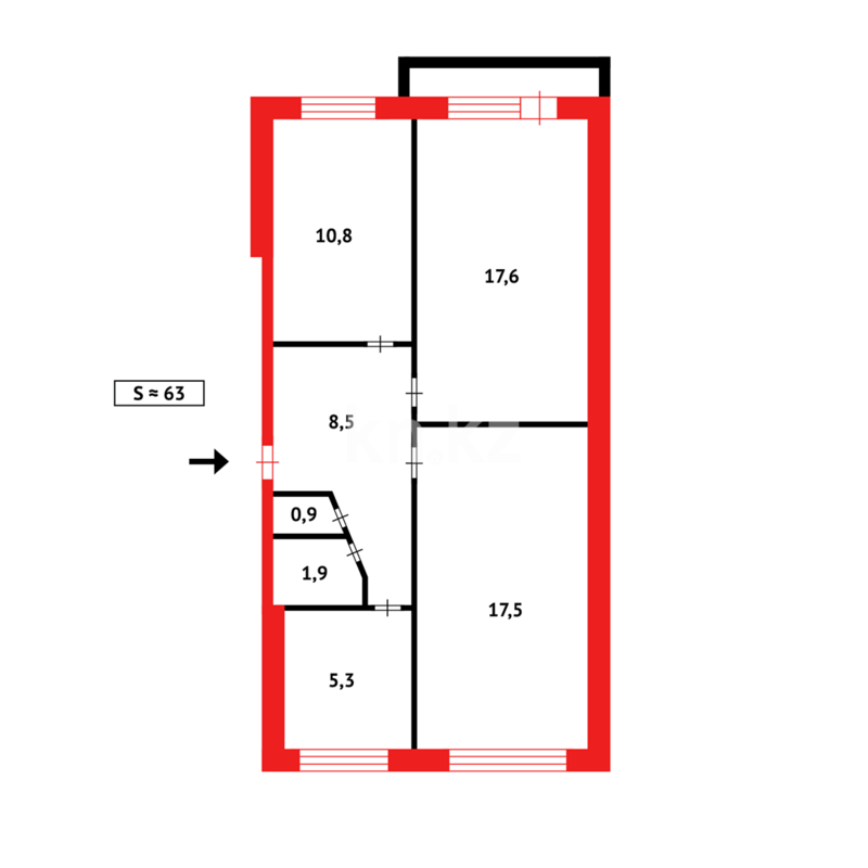 Продажа 3-комнатной квартиры, 62 м² - Недвижимость в Темиртау - страница 24 фото 9 из 9