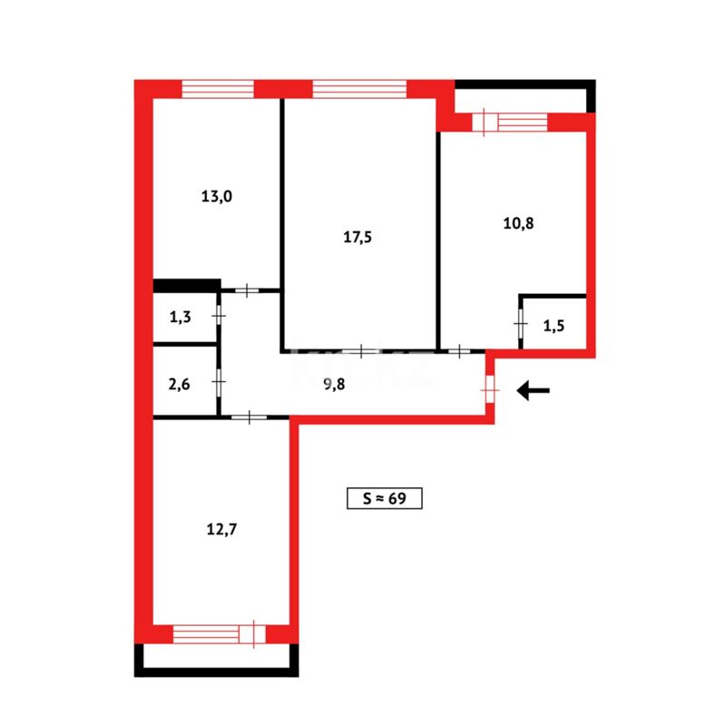 Продажа 3-комнатной квартиры, 71 м² - Недвижимость в Темиртау фото 21 из 21