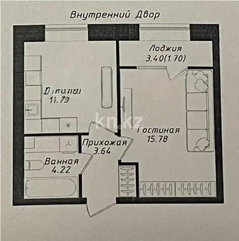 Продажа 1-комнатной квартиры, 38 м² - Продажа однокомнатных квартир от собственников в Астане - страница 2 фото 1 из 1