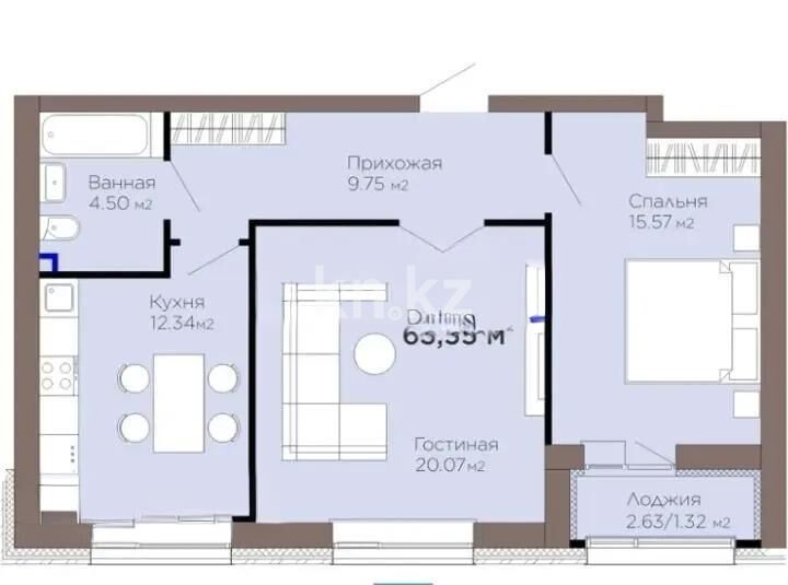 Продажа 2-комнатной квартиры, 64 м² - Продажа двухкомнатных квартир в р-не Есиль Астаны - страница 27 фото 1 из 1