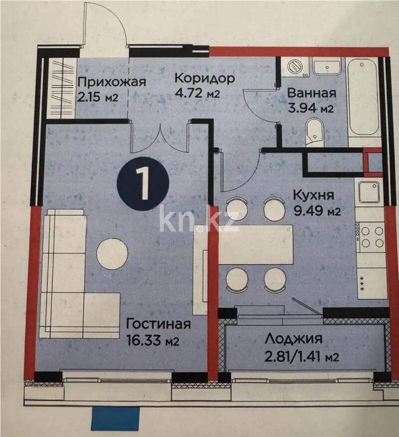 Продажа 1-комнатной квартиры, 38 м² - Продажа однокомнатных квартир в р-не Нура Астаны - страница 37 фото 1 из 1