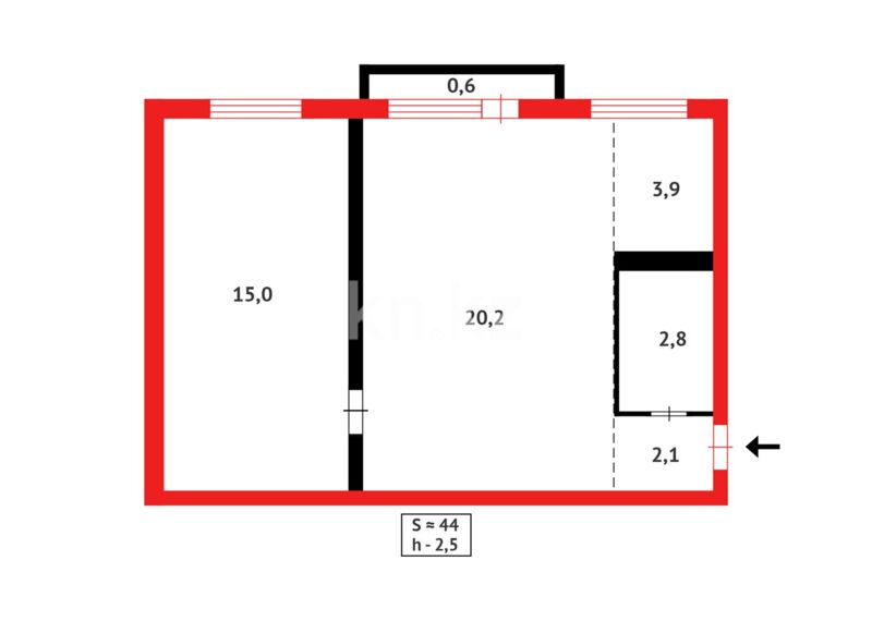 Продажа 2-комнатной квартиры, 43 м² - Продажа квартир в Караганде - страница 22 фото 12 из 12