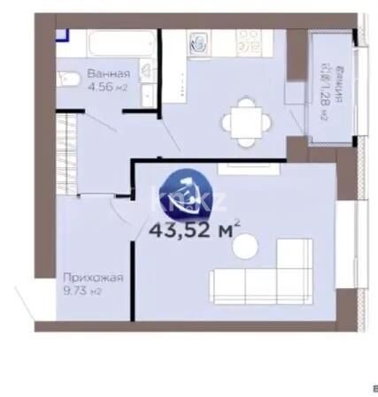 Продажа 1-комнатной квартиры, 44 м² - Продажа однокомнатных квартир в р-не Есиль Астаны - страница 23 фото 1 из 1