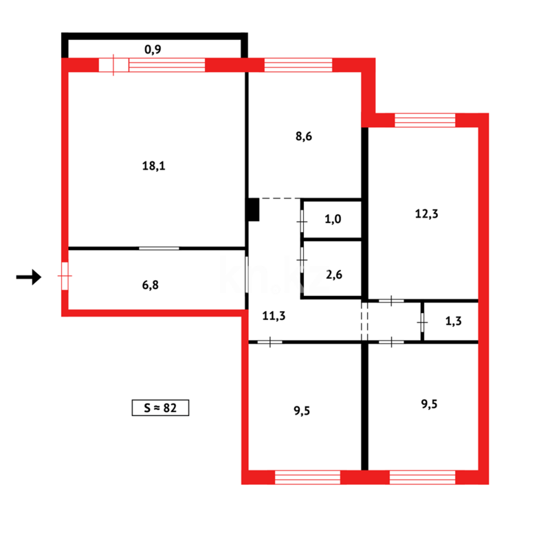 Продажа 4-комнатной квартиры, 81 м² - Продажа четырехкомнатных квартир в панельном доме в Караганде - страница 6 фото 12 из 12