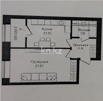 Продажа 1-комнатной квартиры, 45.32 м² - Продажа однокомнатных квартир в р-не Есиль Астаны - страница 19 фото 1 из 1