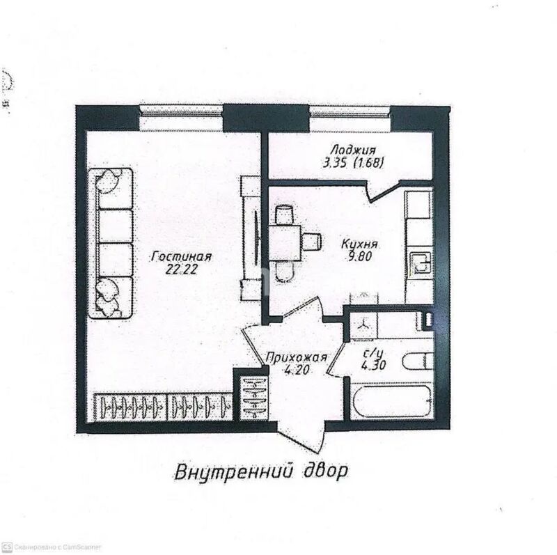 Продажа 1-комнатной квартиры, 42.2 м² - Продажа однокомнатных квартир в р-не Есиль Астаны - страница 6 фото 1 из 1