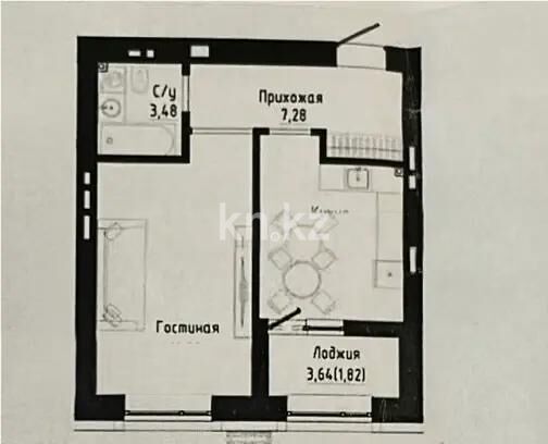 Продажа 1-комнатной квартиры, 40 м² - Продажа однокомнатных квартир в р-не Нура Астаны - страница 21 фото 1 из 1