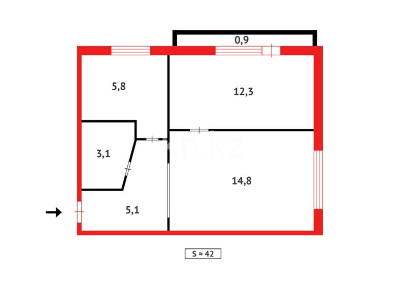 Продажа 2-комнатной квартиры, 42 м² - Продажа квартир в Казахстане - страница 1512 фото 10 из 10