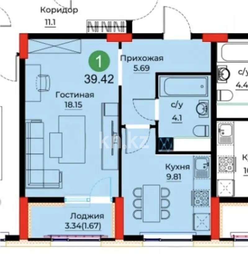 Продажа 1-комнатной квартиры, 40 м² - Продажа однокомнатных квартир от собственников в Астане - страница 8 фото 1 из 1