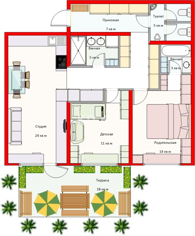 Продажа 3-комнатной квартиры, 87.3 м² - Продажа трехкомнатных квартир в монолитном доме в Алматы - страница 3 фото 6 из 40
