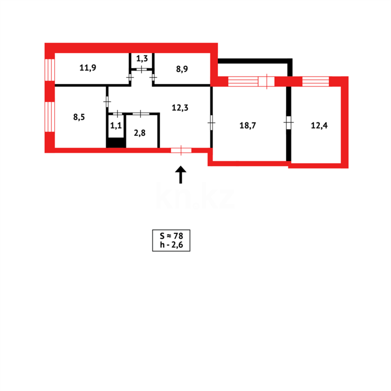 Продажа 4-комнатной квартиры, 77 м² - Продажа четырехкомнатных квартир в панельном доме в Караганде фото 31 из 31