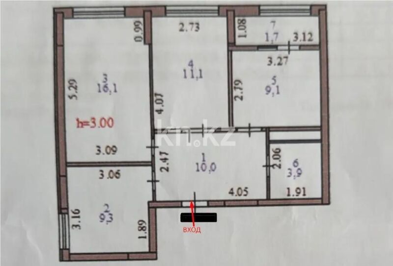 Продажа 3-комнатной квартиры, 62.7 м² - Продажа квартир в блочном доме в Астане - страница 159 фото 6 из 6