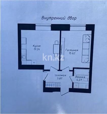 Продажа 1-комнатной квартиры, 45 м² - Продажа однокомнатных квартир в р-не Есиль Астаны - страница 11 фото 1 из 1